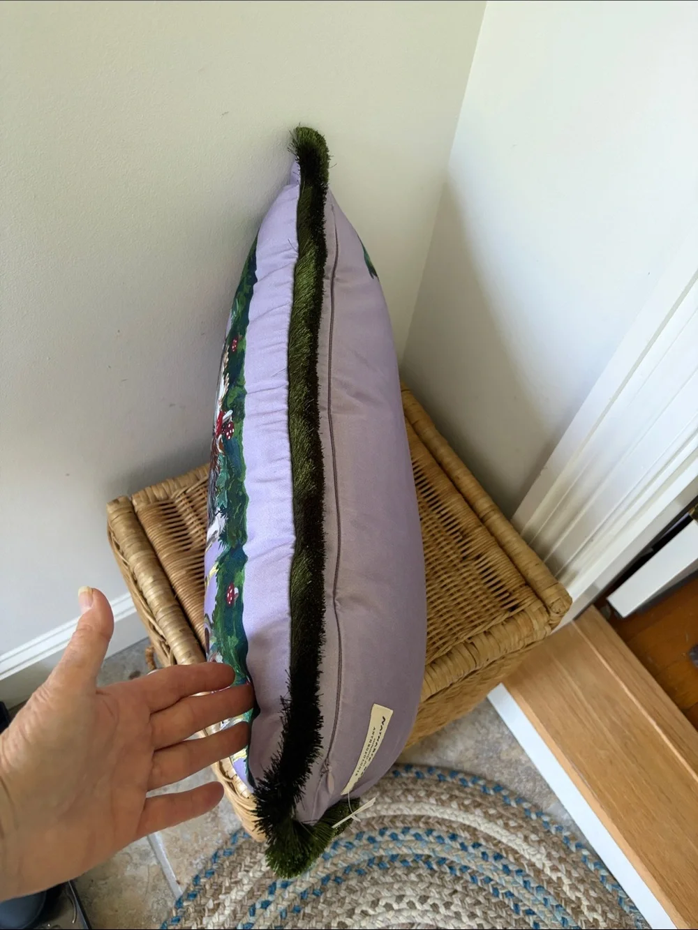 Anthropologie x Nathalie Lete Marias Embroidered Sateen Pillow Mushrooms NWT